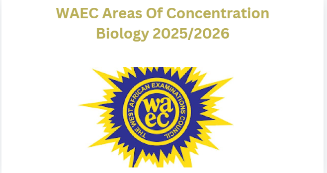 WAEC Areas Of Concentration Biology For 2025/2026