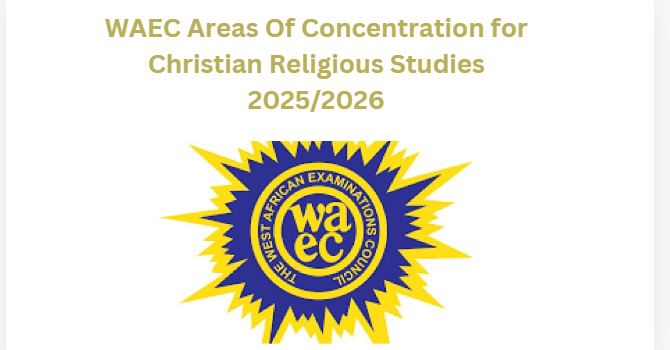 WAEC Areas Of Concentration for Christian Religious Studies 2025/2026