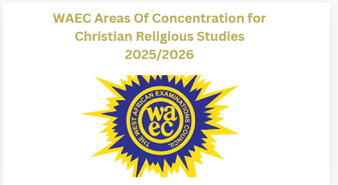 WAEC Areas Of Concentration for Christian Religious Studies 2025/2026