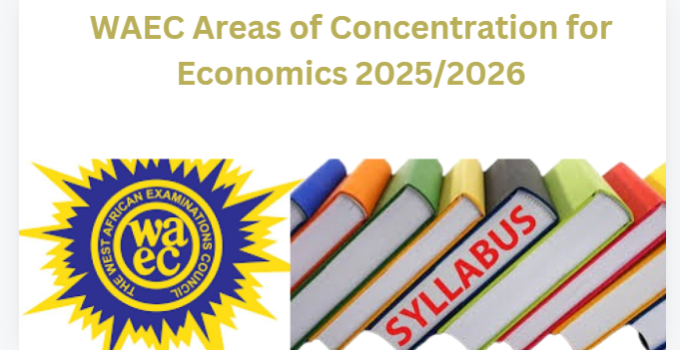 WAEC Areas of Concentration for Economics 2025/2026