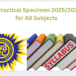 The WAEC Practical Specimen 2025/2026 PDF for All Subjects include materials for subjects like Biology, Agricultural Science, Physics, Chemistry, Data Processing, Animal Husbandry, Technical Drawing, Fisheries, Computer Studies, and Visual Art